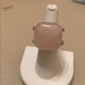 Pink quartz ring in sterling silver